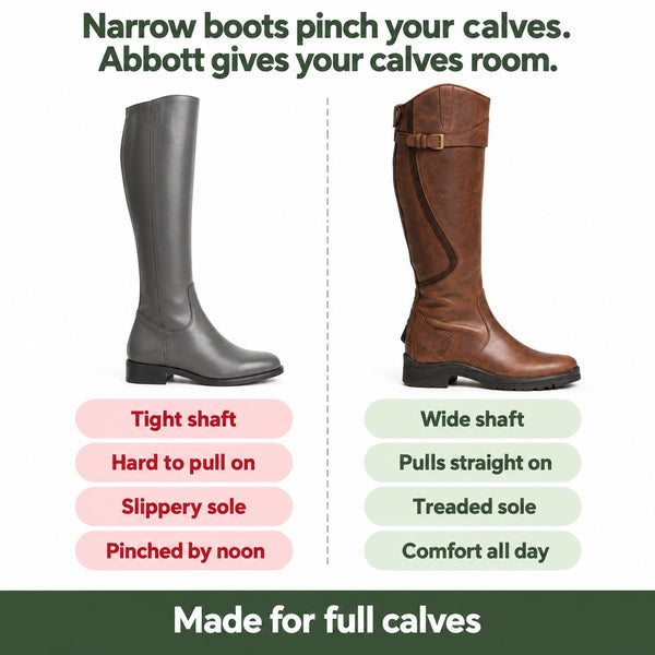 Abbott – Unisex Wide Calf Boots, compared with an ordinary shoe