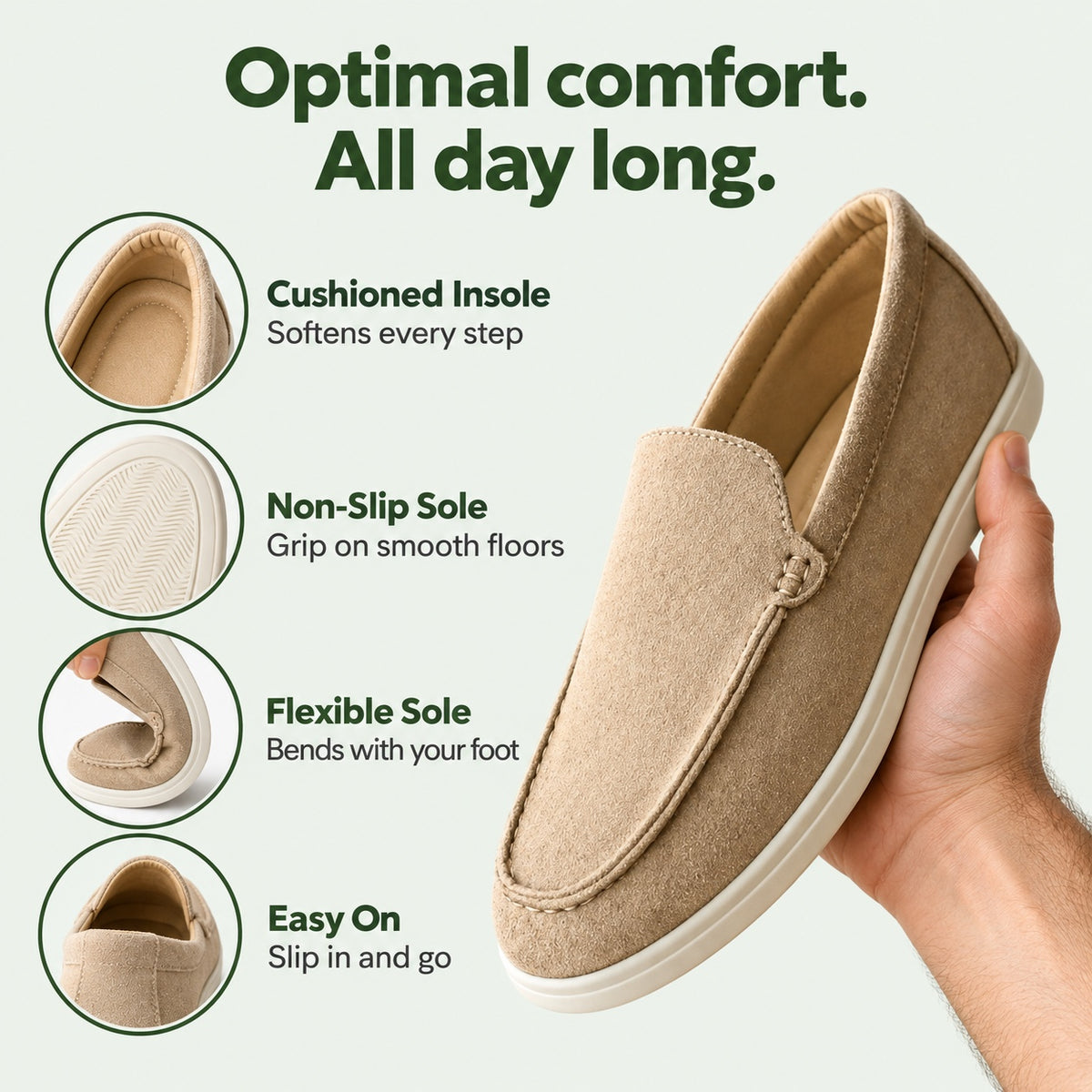 Abraham – Men's Non-Slip Loafers, features