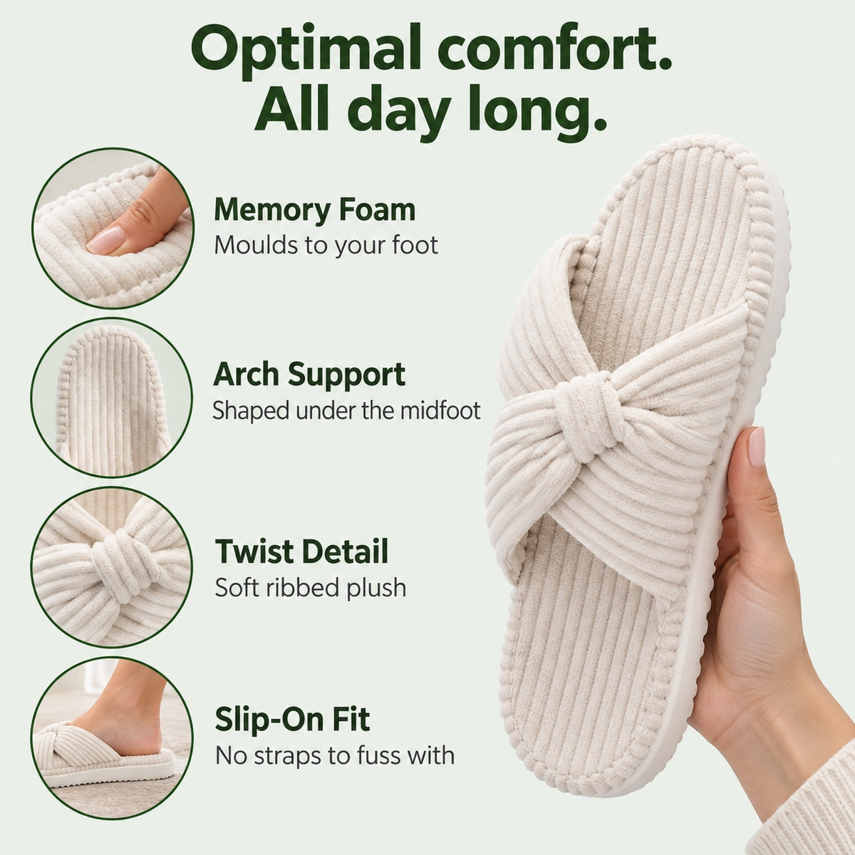Alberta – Women's Comfort Slippers, features