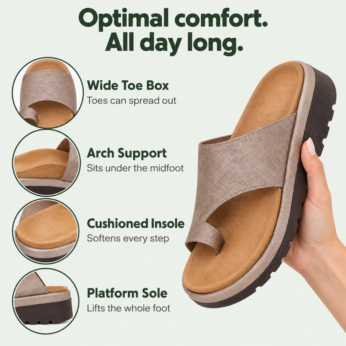 Alicia – Women's Wide Toe Box Sandals, features