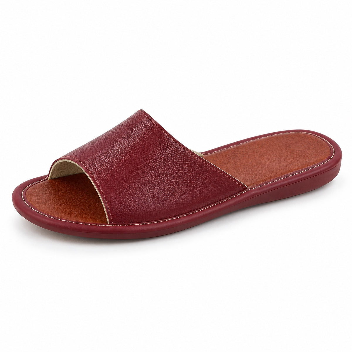 Alma – Women's Wide Toe Box Slippers in 515 Burgundy