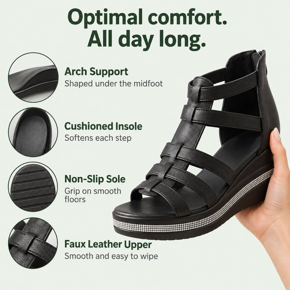 Amelia – Women's Comfortable Sandals, features