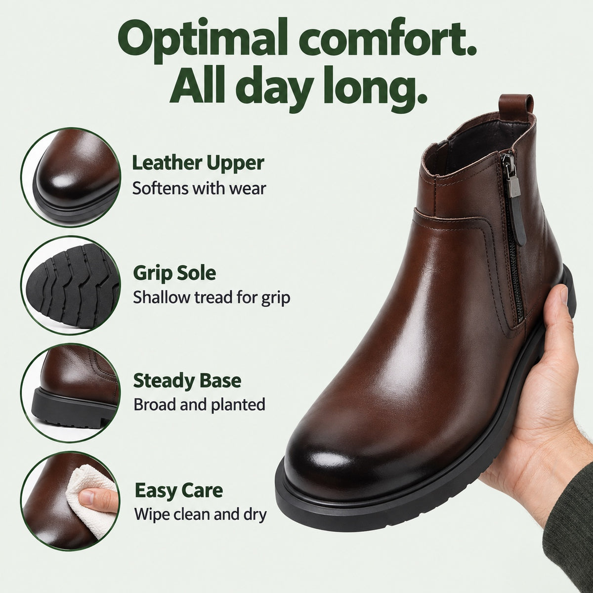 Arnold – Men's Comfort Boots, features