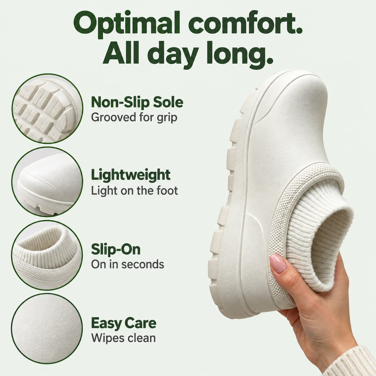 Ballard – Unisex Non-Slip Clogs, features