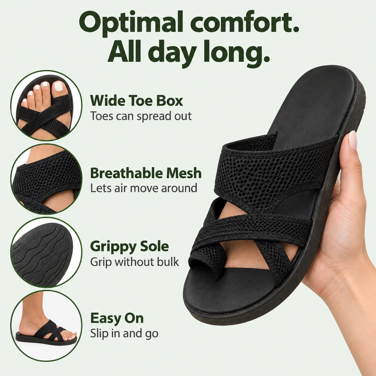 Barker – Unisex Wide Toe Box Sandals, features