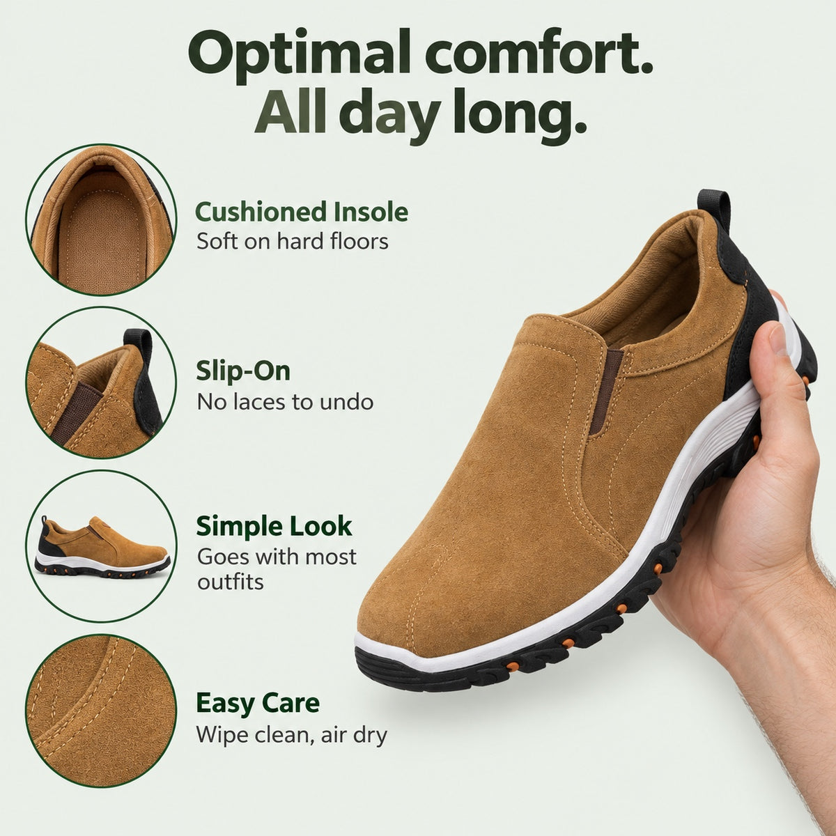 Bennett – Unisex Slip-On Sneakers, features