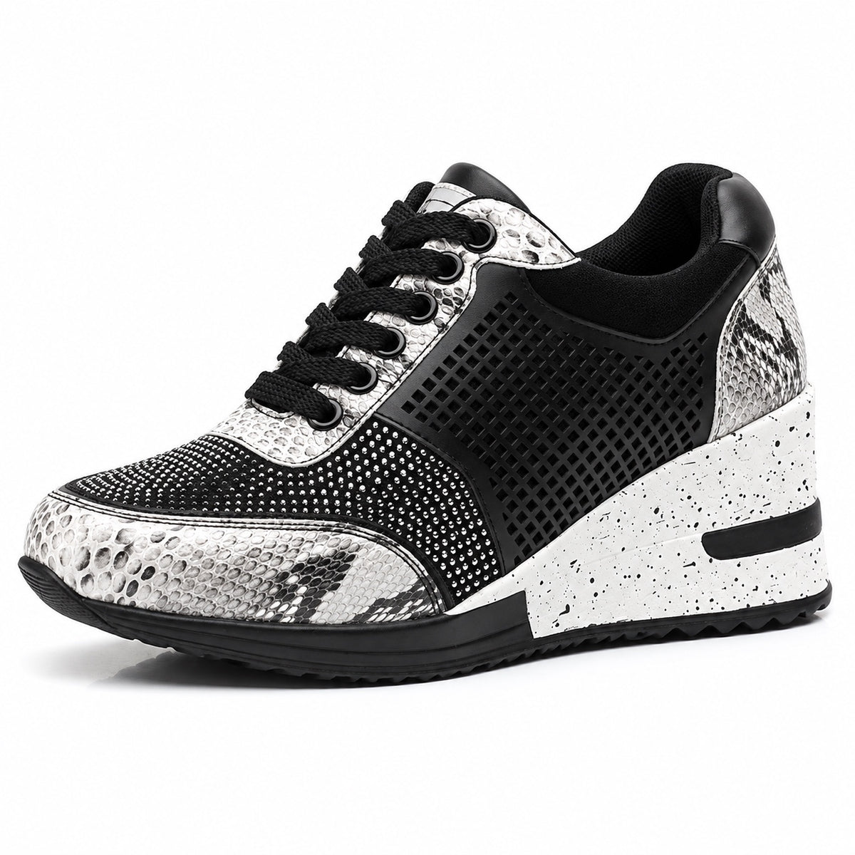 Bernice – Women's Wide Toe Box Sneakers in Black White
