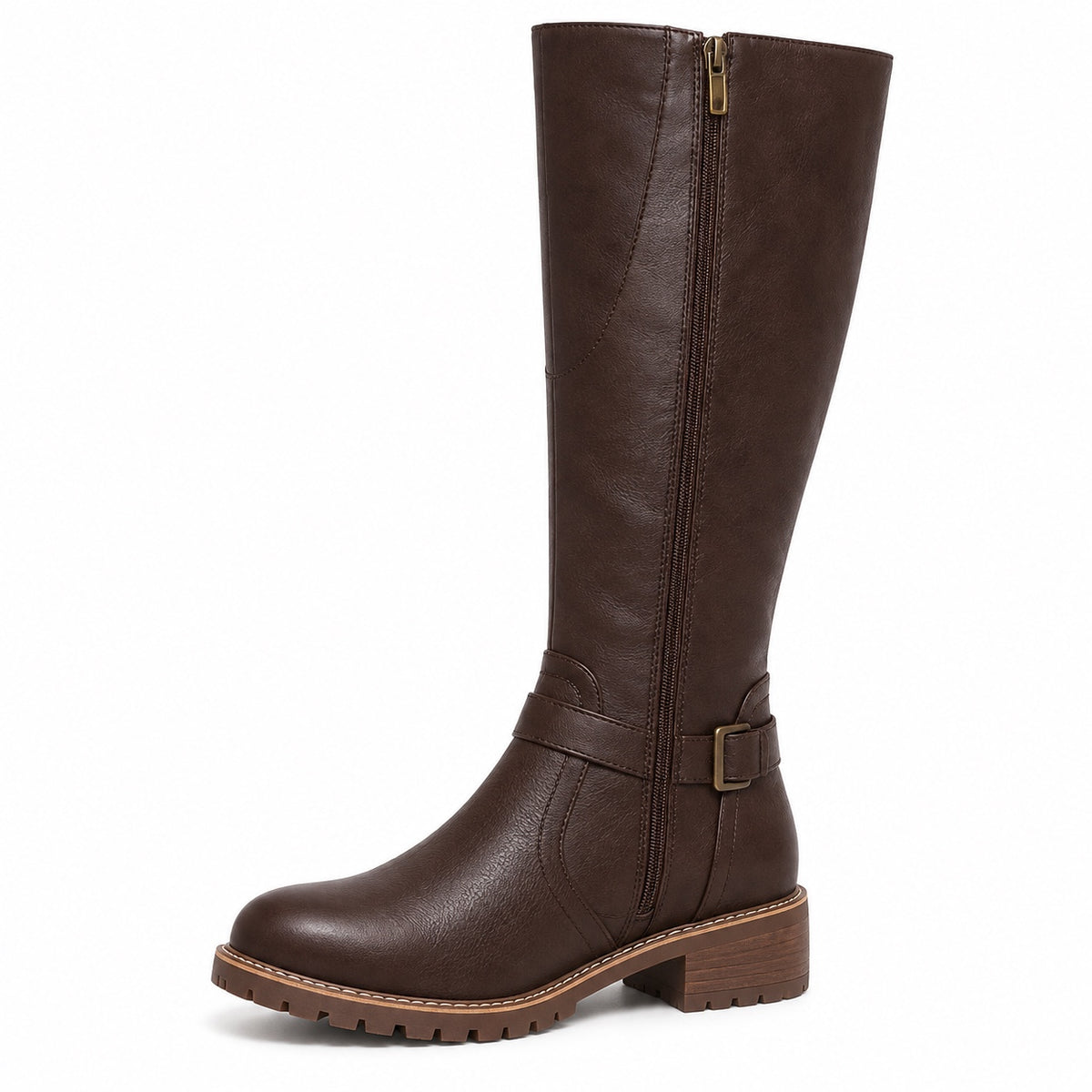 Bessie – Women's Wide Calf Boots in Dark Brown