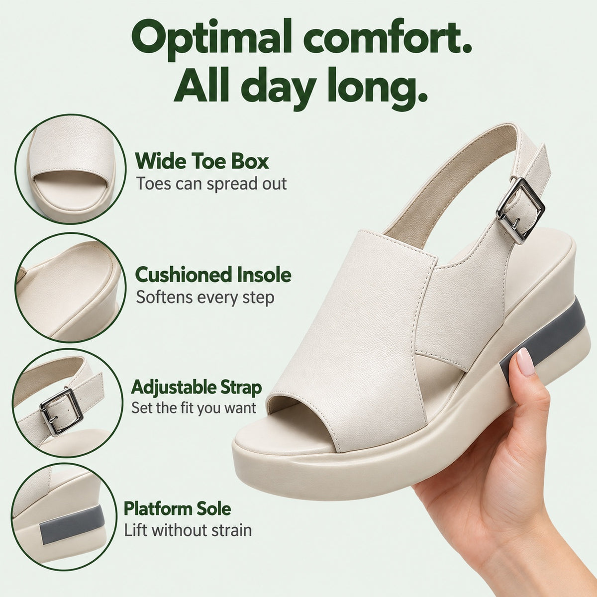 Beulah – Women's Wide Toe Box Sandals, features