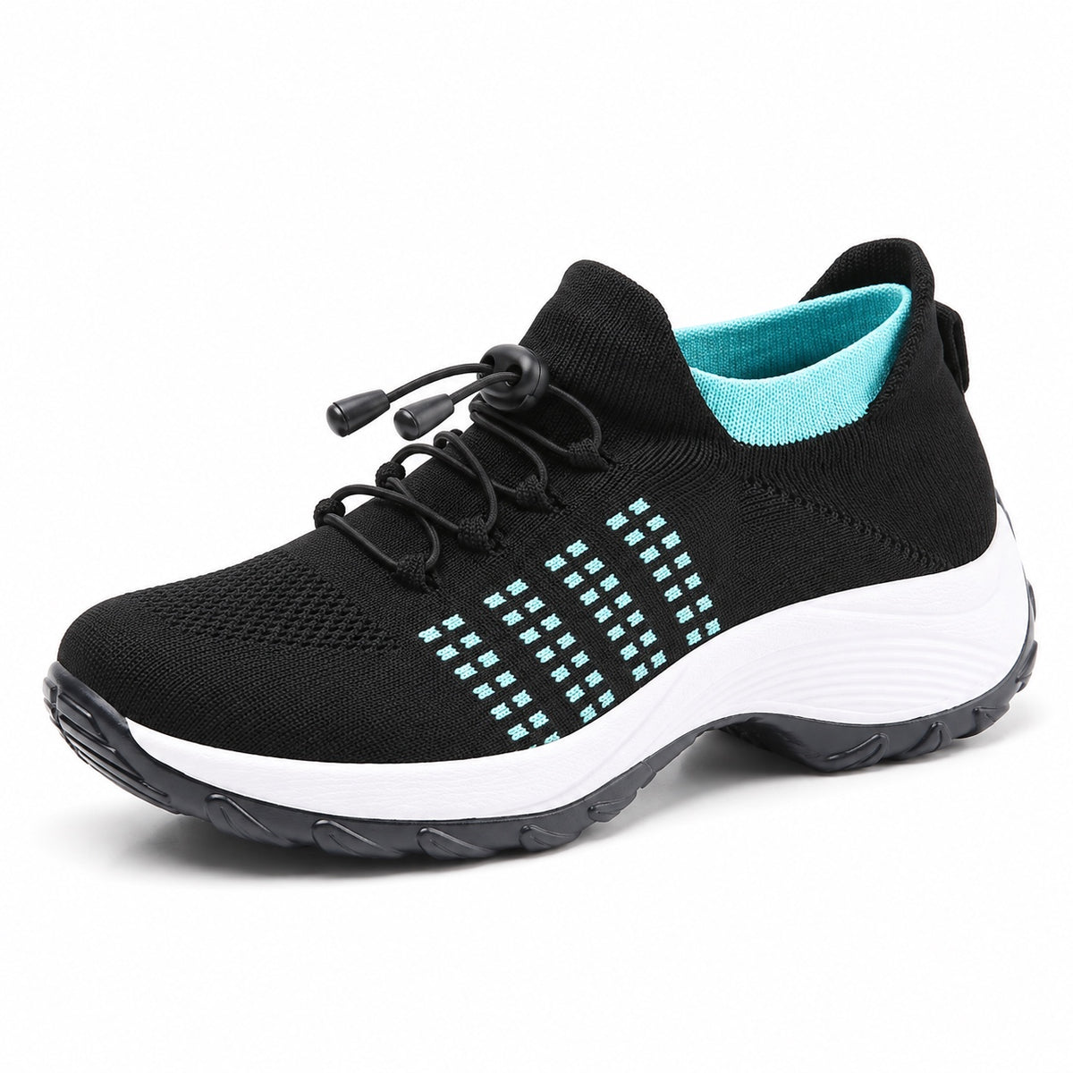 Bowman – Unisex Plantar Fasciitis Shoes in Black Sky Blue
