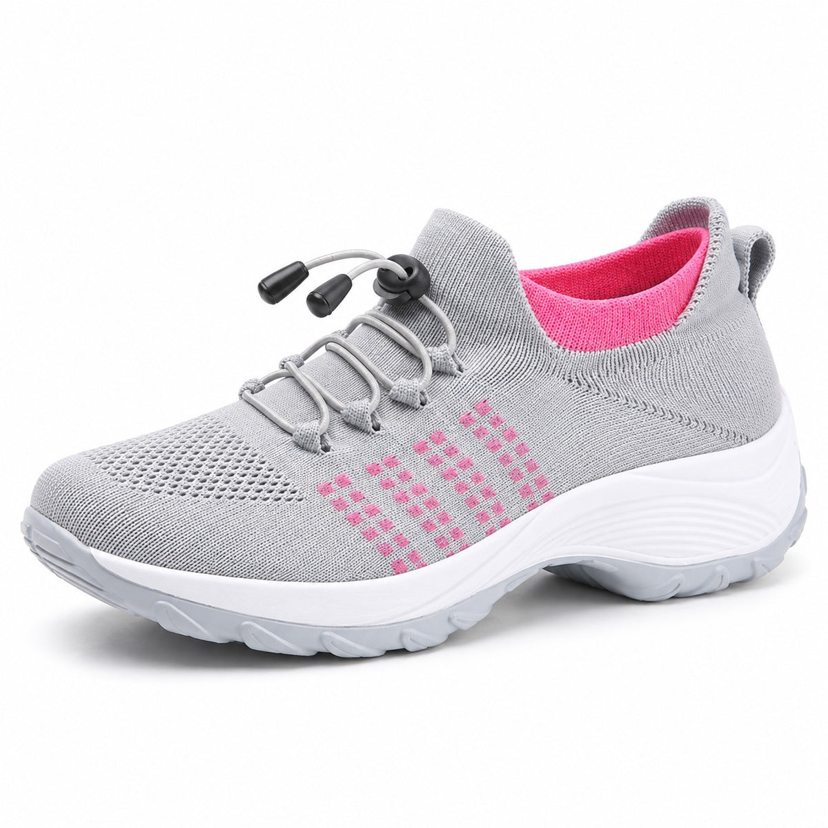 Bowman – Unisex Plantar Fasciitis Shoes in Gray Pink