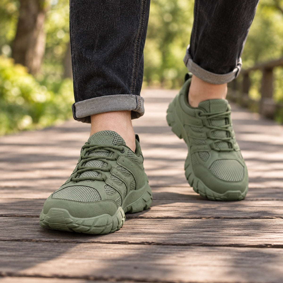 Brent – Men's Walking Sneakers, worn on a walk