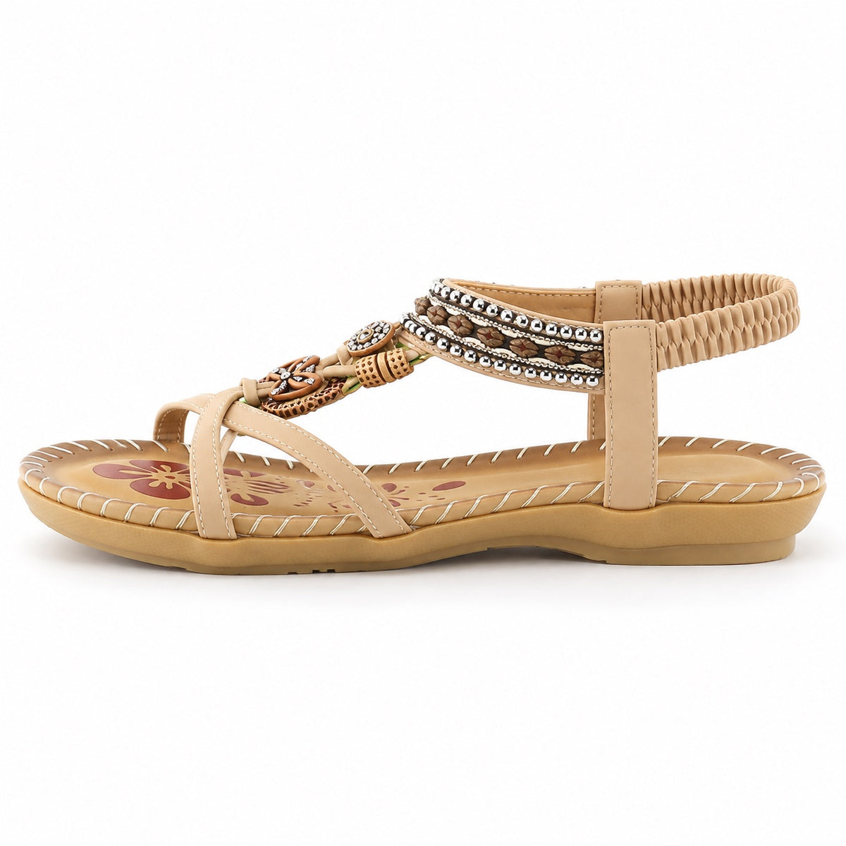 Brewer – Unisex Wide Toe Box Sandals in Beige Bali