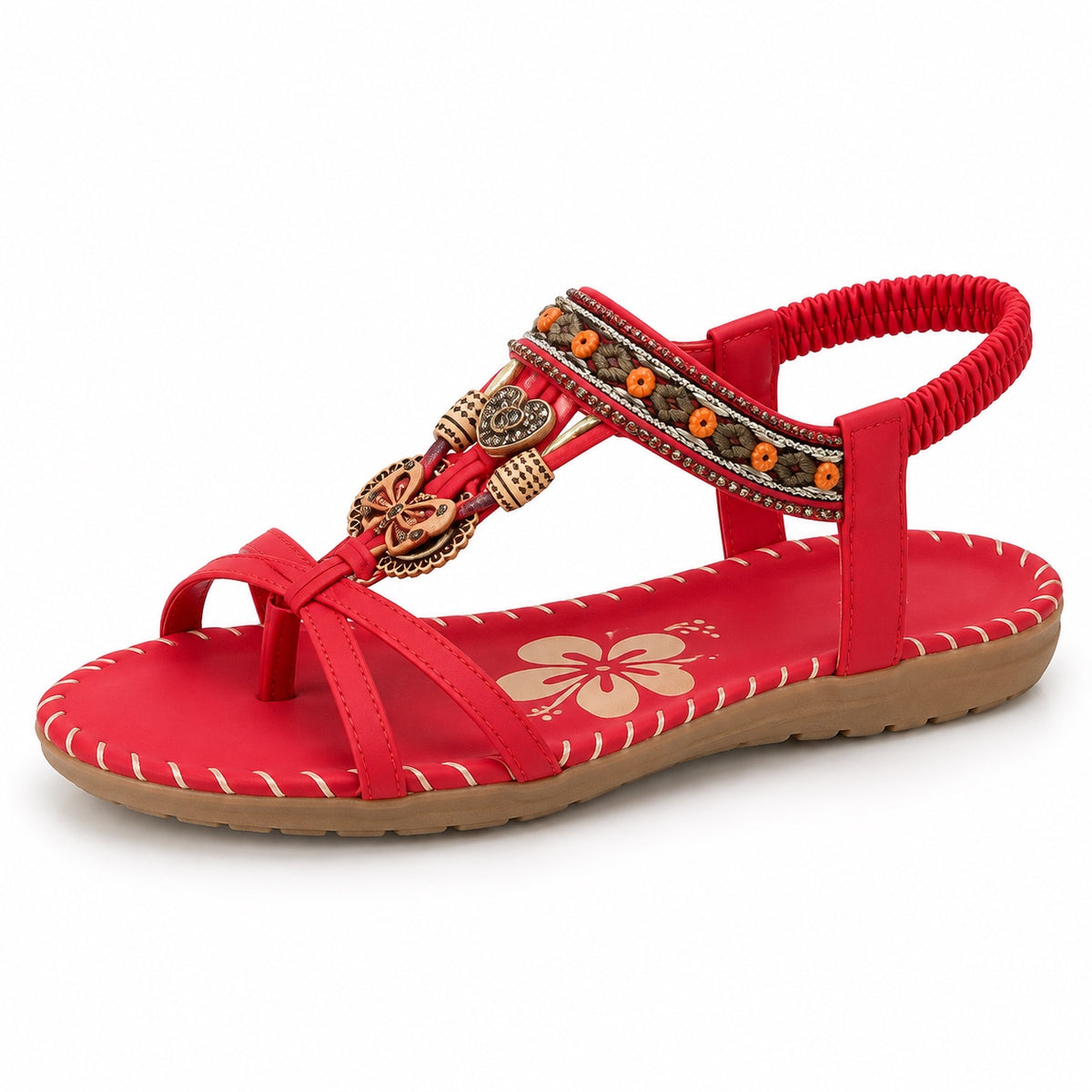Brewer – Unisex Wide Toe Box Sandals in Red