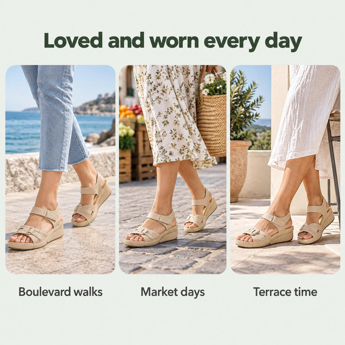 Brown – Unisex Wide Toe Box Sandals, worn every day