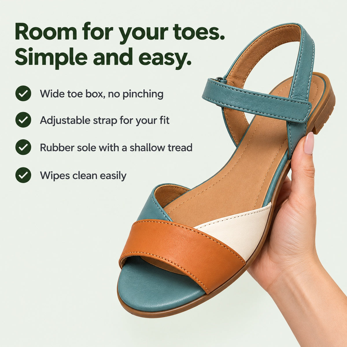 Burgess – Unisex Wide Toe Box Sandals, key benefits