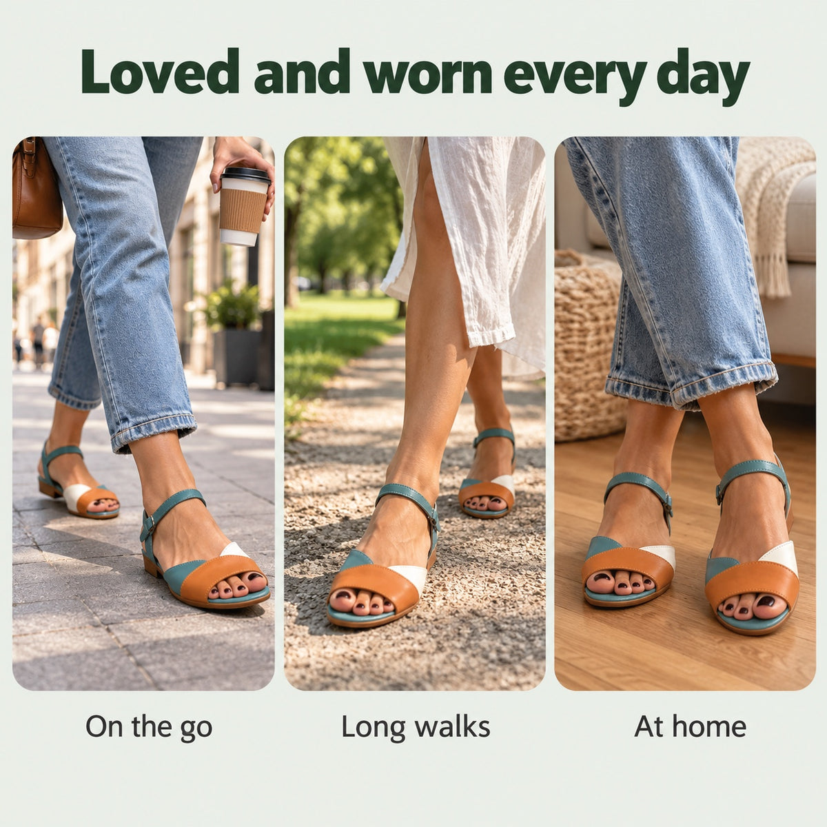 Burgess – Unisex Wide Toe Box Sandals, worn every day