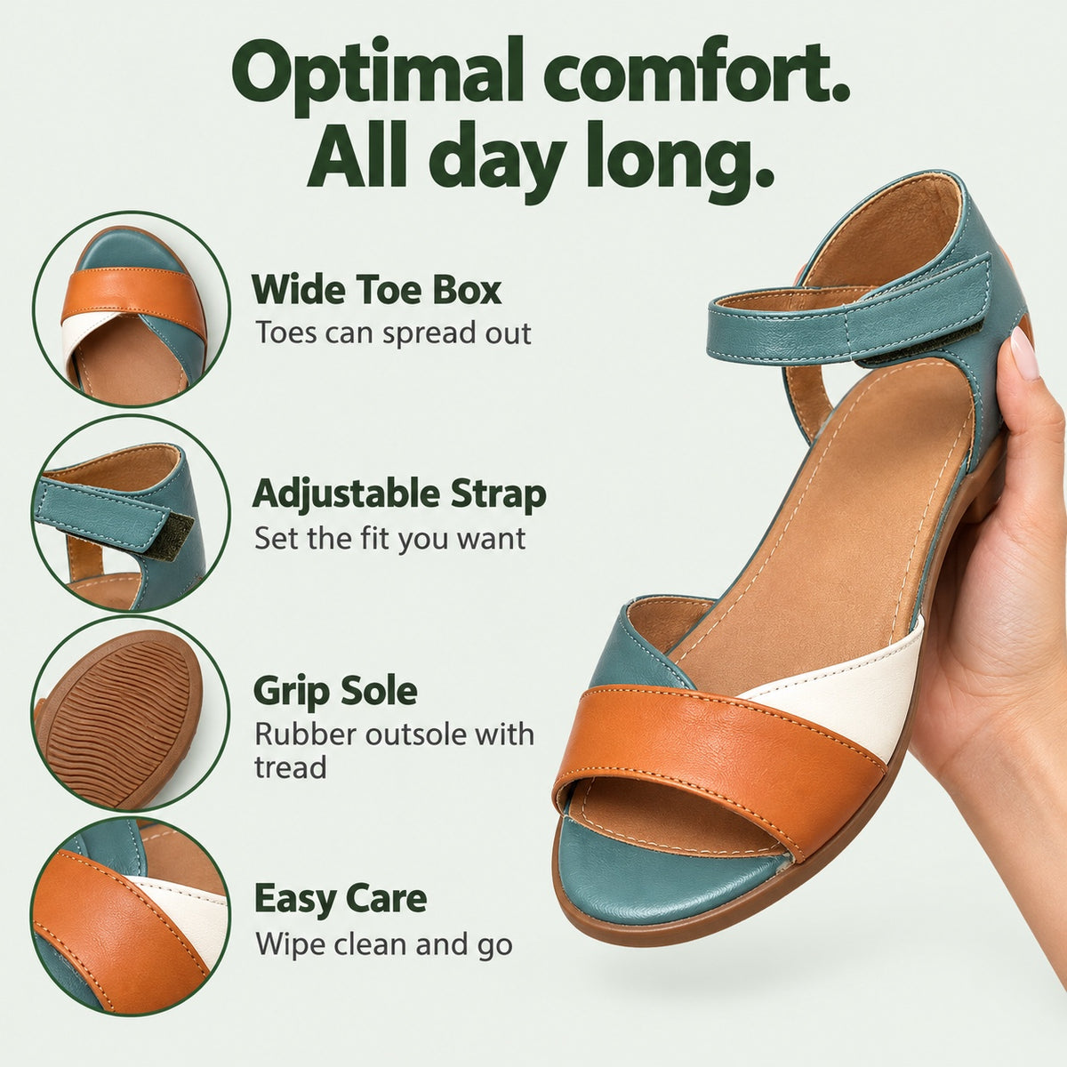 Burgess – Unisex Wide Toe Box Sandals, features