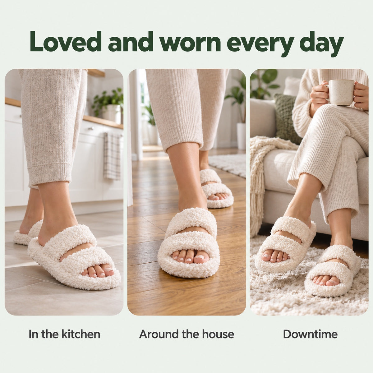 Carole – Women's Comfort Slippers, worn every day