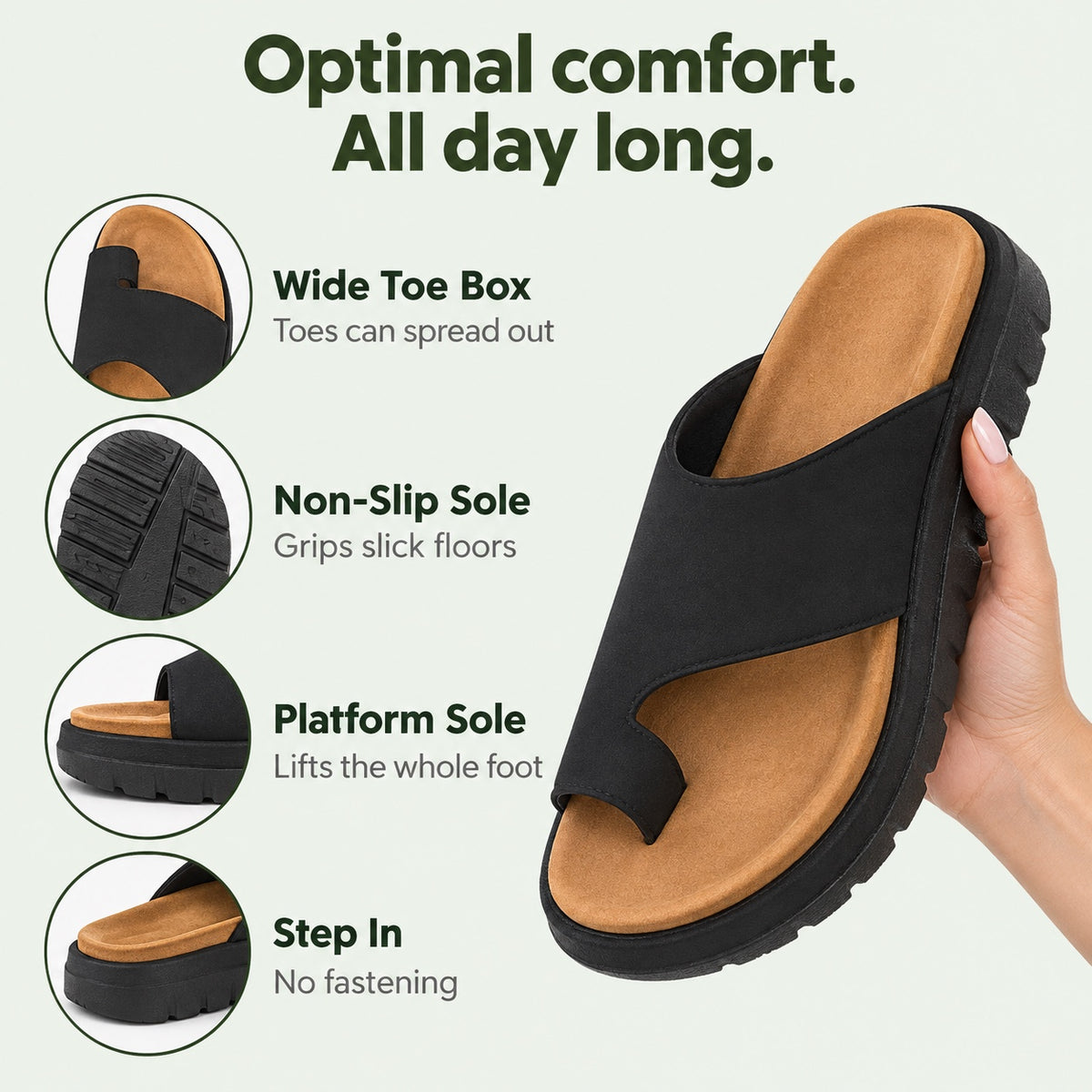 Carrie – Women's Wide Toe Box Sandals, features