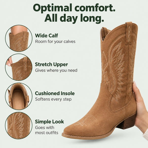 Casey – Unisex Wide Calf Boots, features