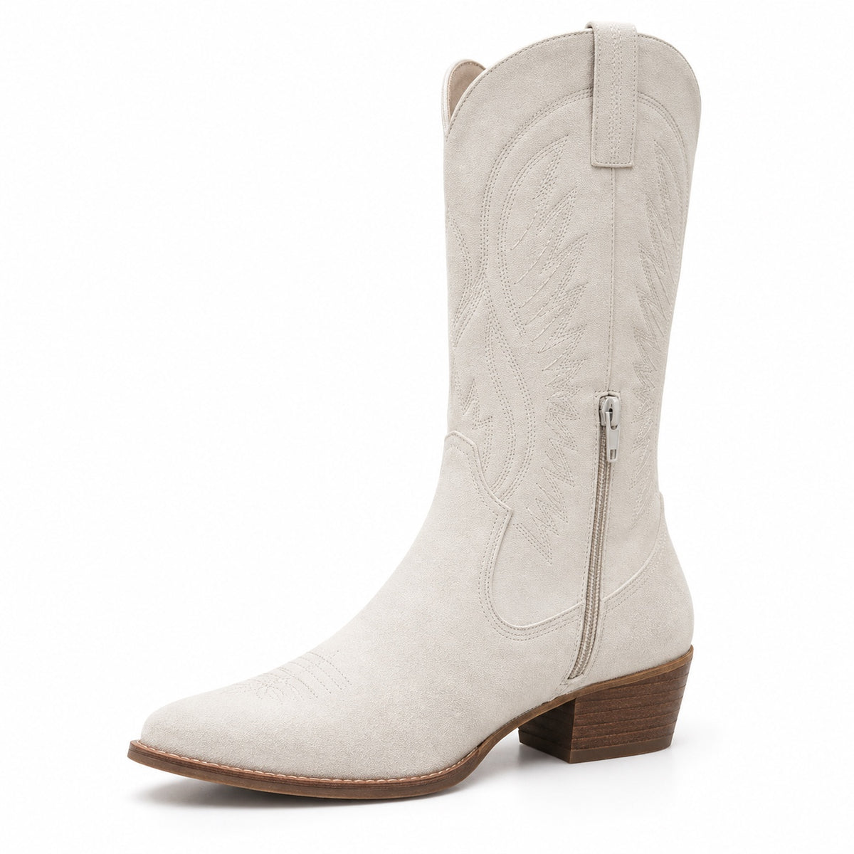Casey – Unisex Wide Calf Boots in White