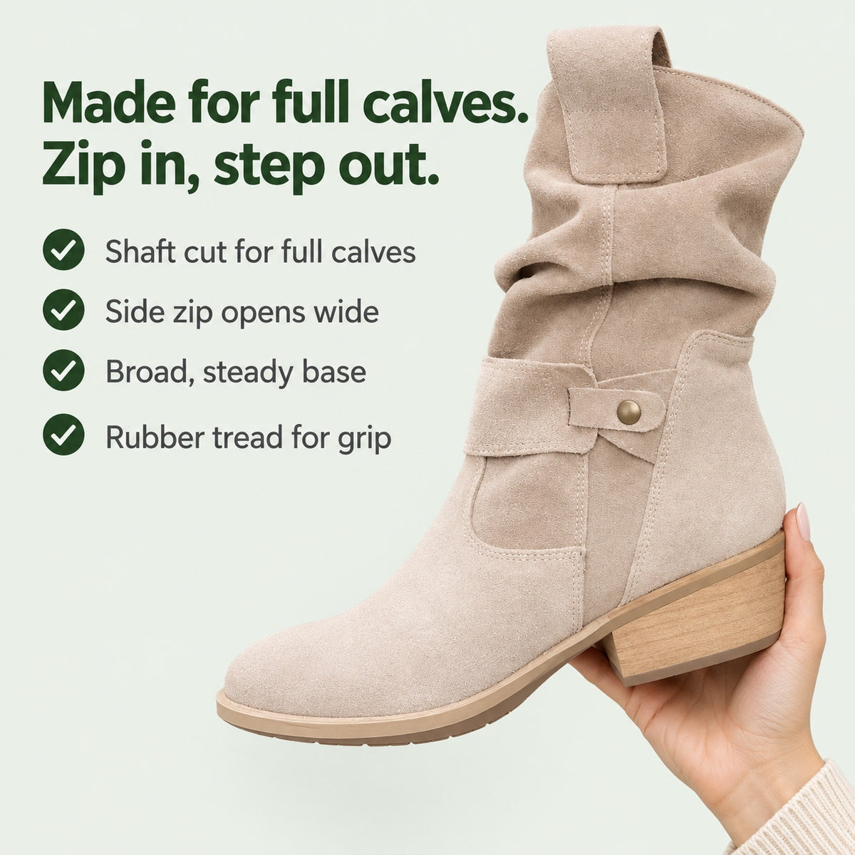 Cassandra – Women's Wide Calf Boots, key benefits