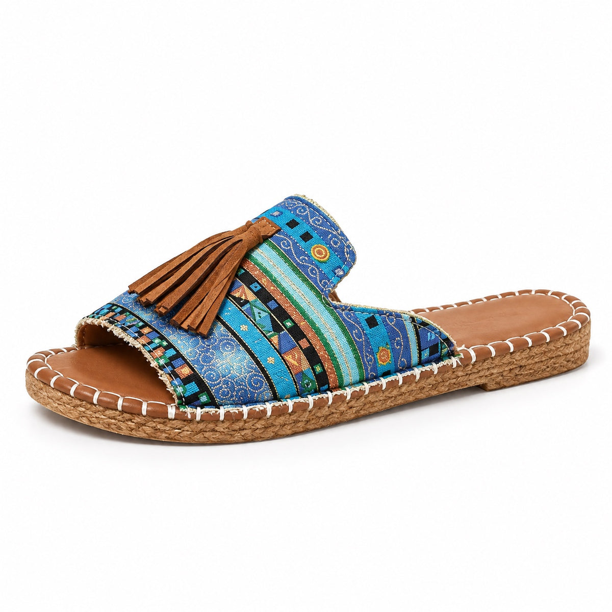 Chambers – Unisex Wide Toe Box Sandals in Aztec Blue