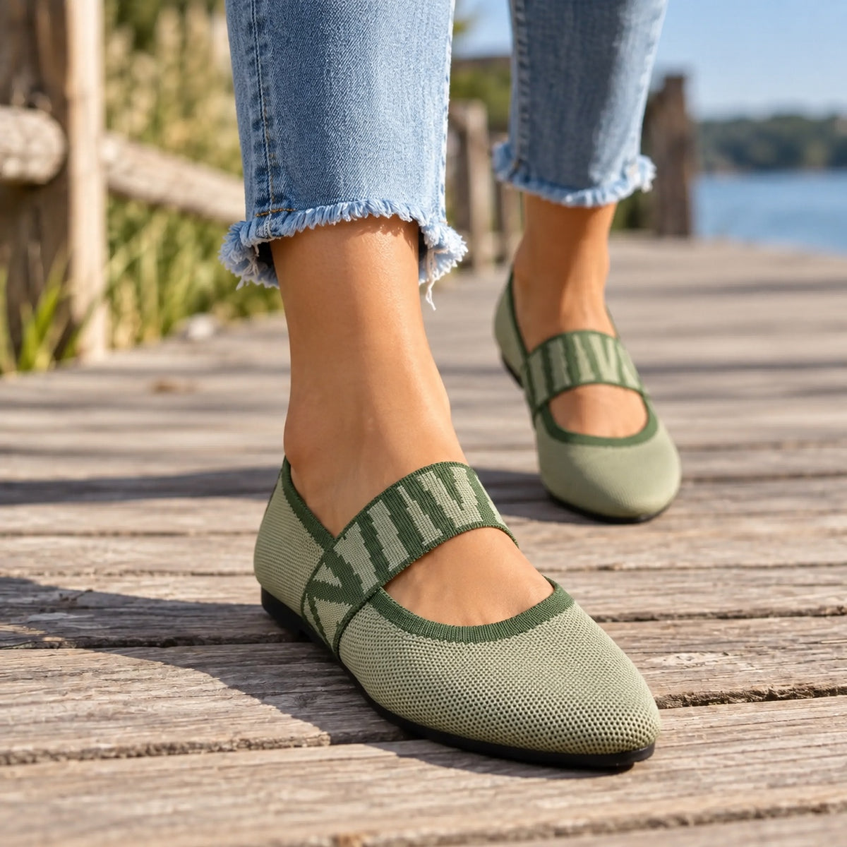 Christie – Women's Comfort Flats, worn on a walk
