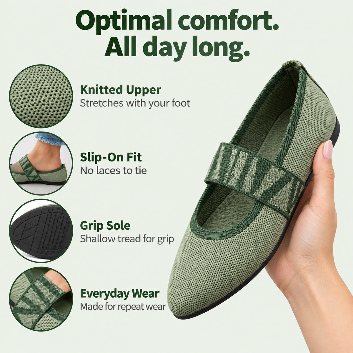Christie – Women's Comfort Flats, features
