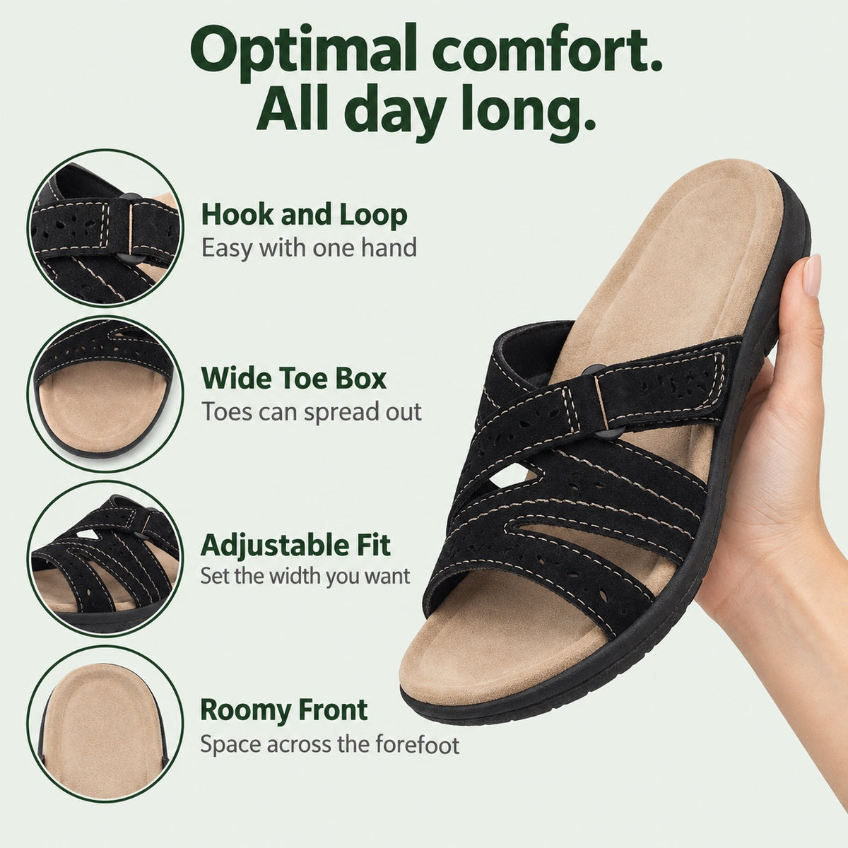 Christy – Women's Wide Toe Box Sandals, features