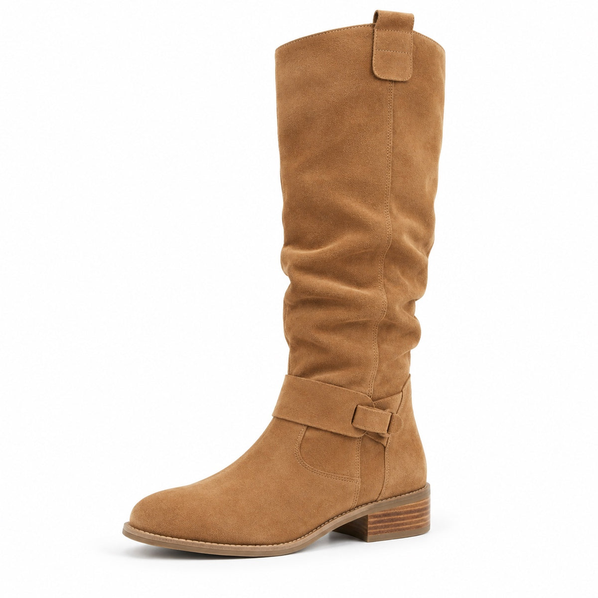 Cindy – Women's Wide Calf Boots in Light Brown