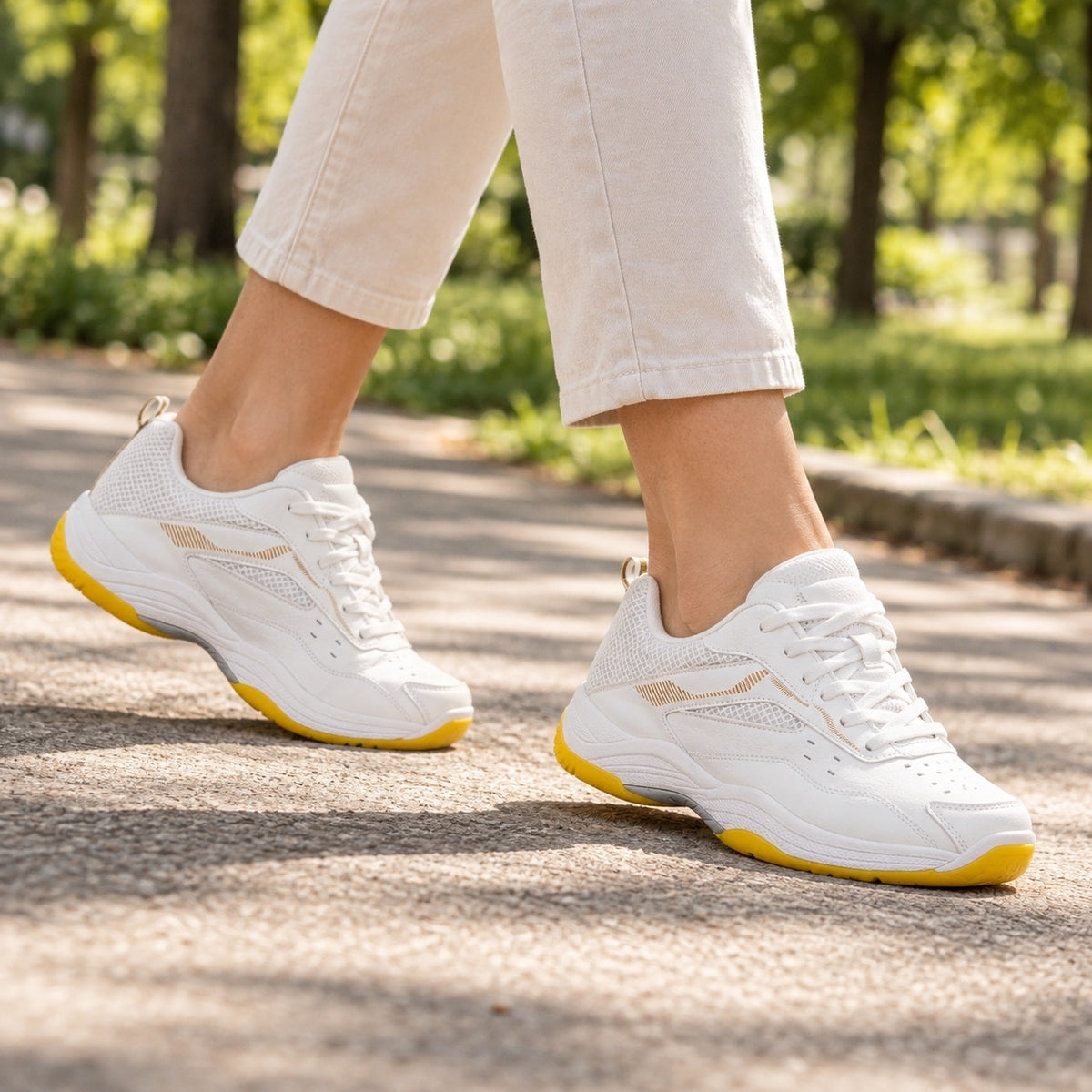 Cohen – Unisex Wide Toe Box Shoes, worn on a walk