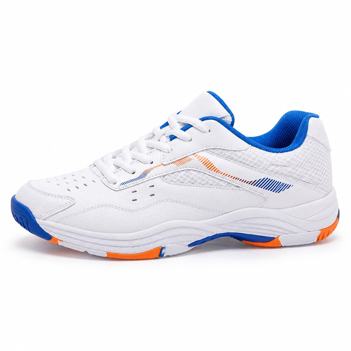 Cohen – Unisex Wide Toe Box Shoes in White-Blue