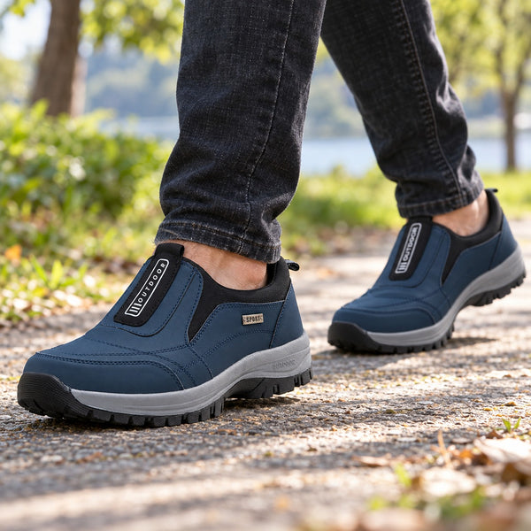 Colin Men's Plantar Fasciitis Shoes, worn on a walk
