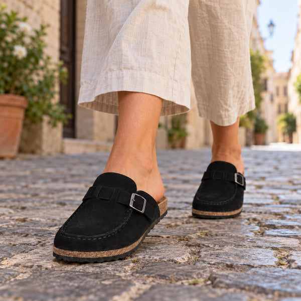Colleen – Women's Nursing Clogs, worn on a walk