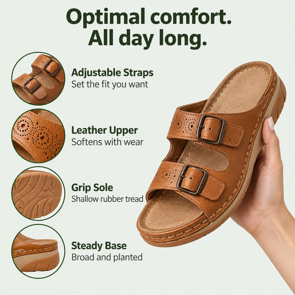 Curry – Unisex Comfortable Sandals, features