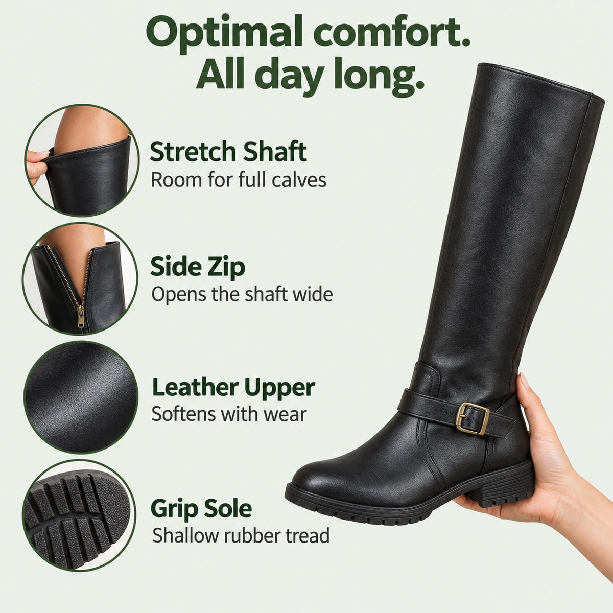 Darlene – Women's Wide Calf Boots, features
