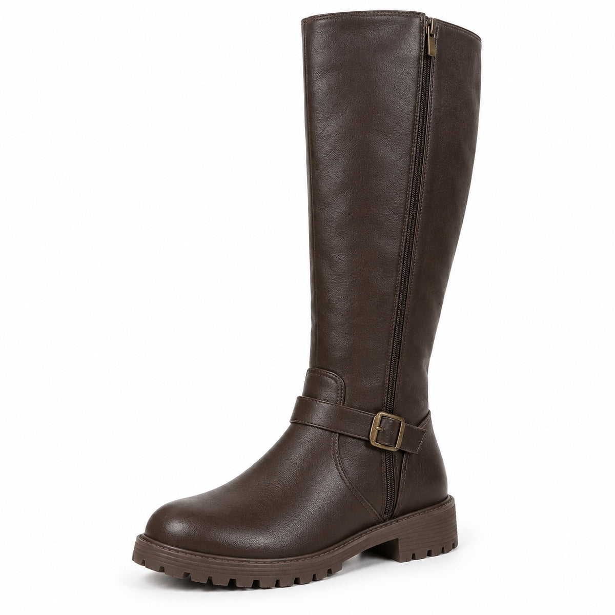 Darlene – Women's Wide Calf Boots in Dark Brown