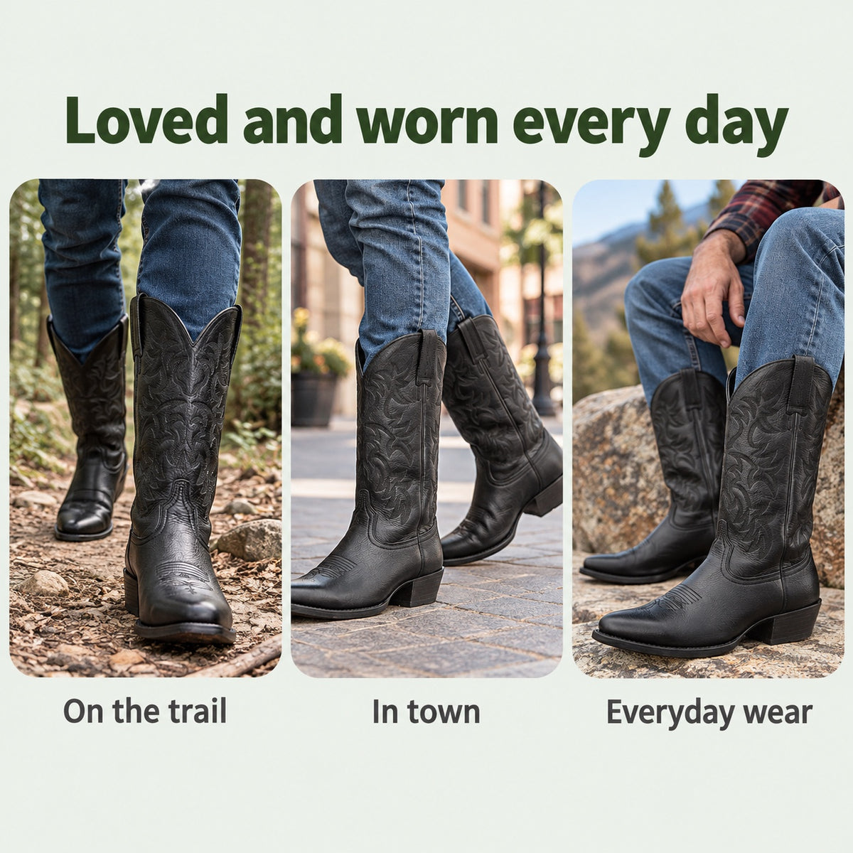 Darryl – Men's Wide Calf Boots, worn every day