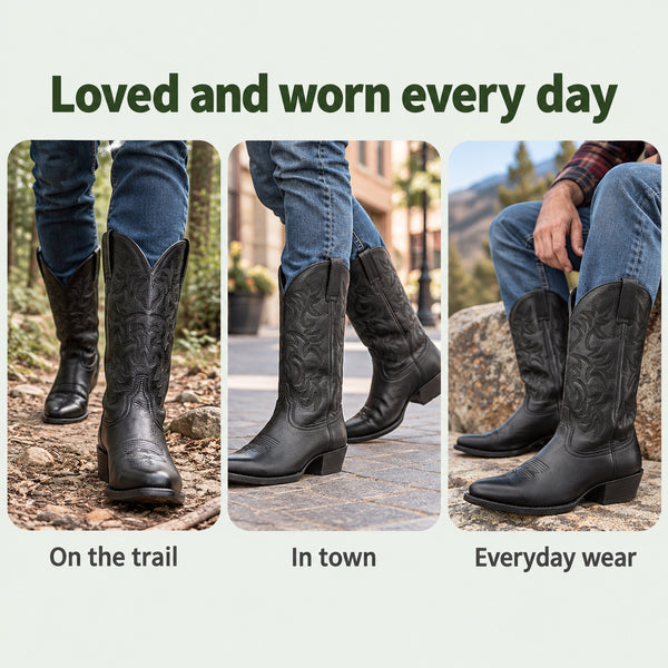 Darryl – Men's Wide Calf Boots, worn every day