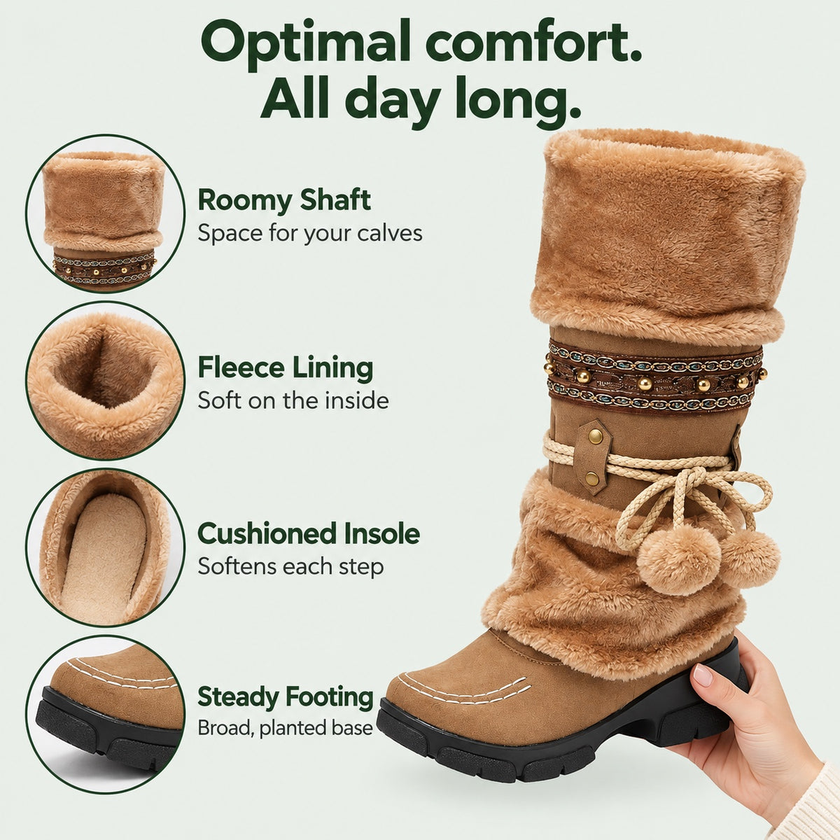 Dixon – Unisex Wide Calf Boots, features