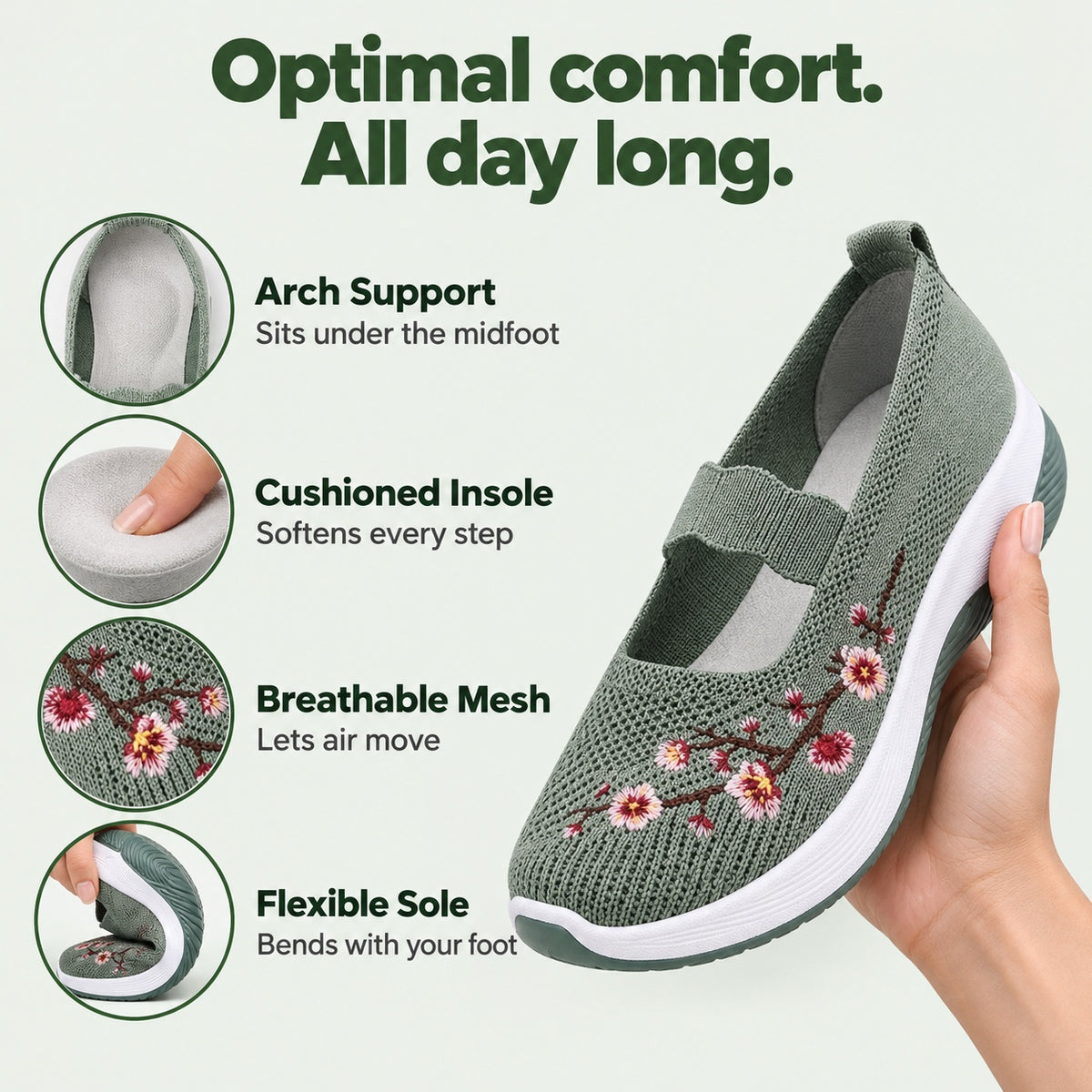 Emerson – Unisex Arch Support Shoes, features