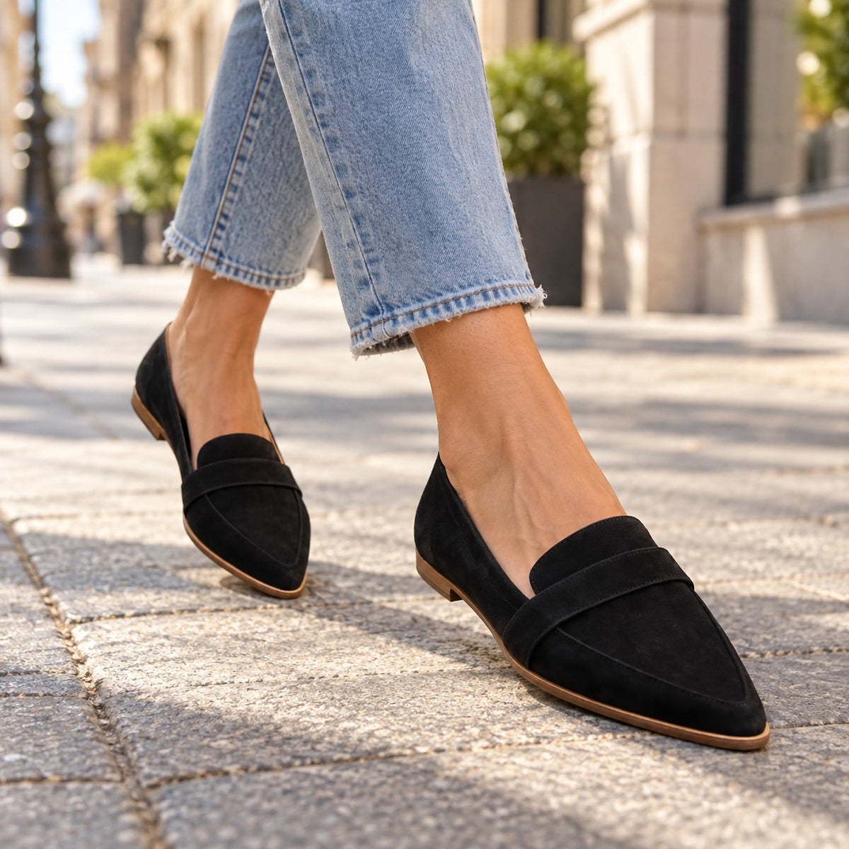 Erika – Women's Slip-On Shoes, worn on a walk