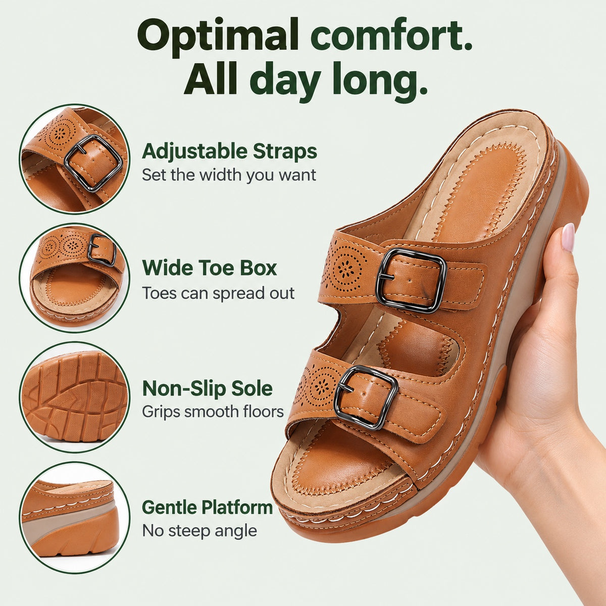 Erma – Women's Wide Toe Box Sandals, features