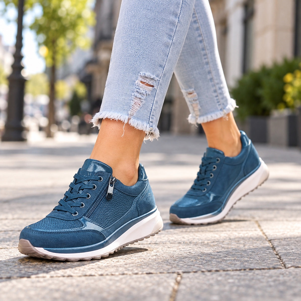 Estelle – Women's Arch Support Sneakers, worn on a walk