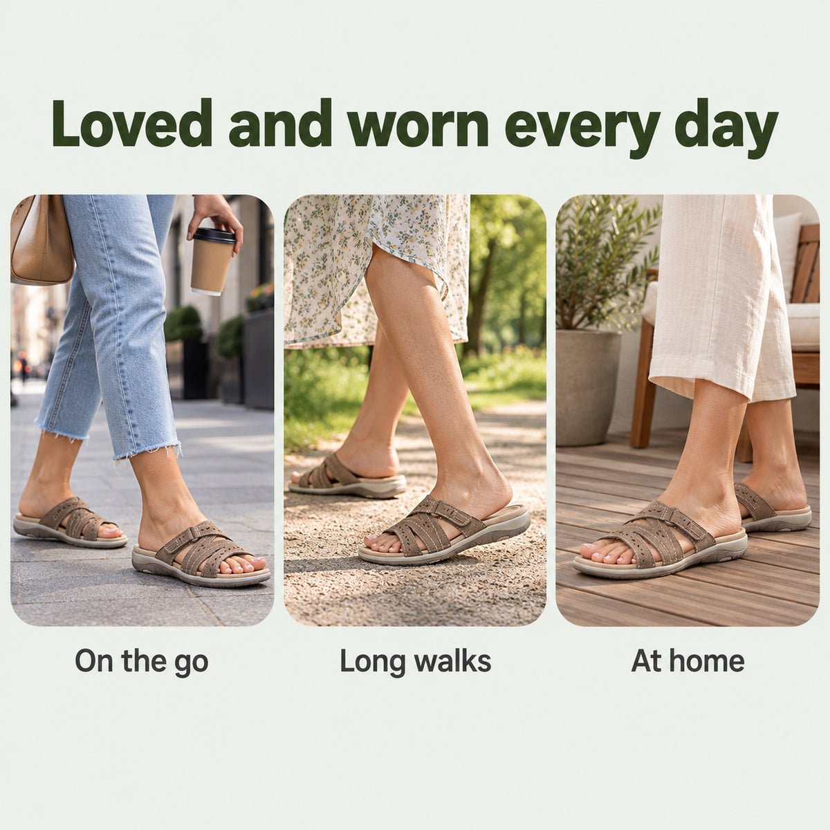 Esther – Women's Wide Toe Box Sandals, worn every day