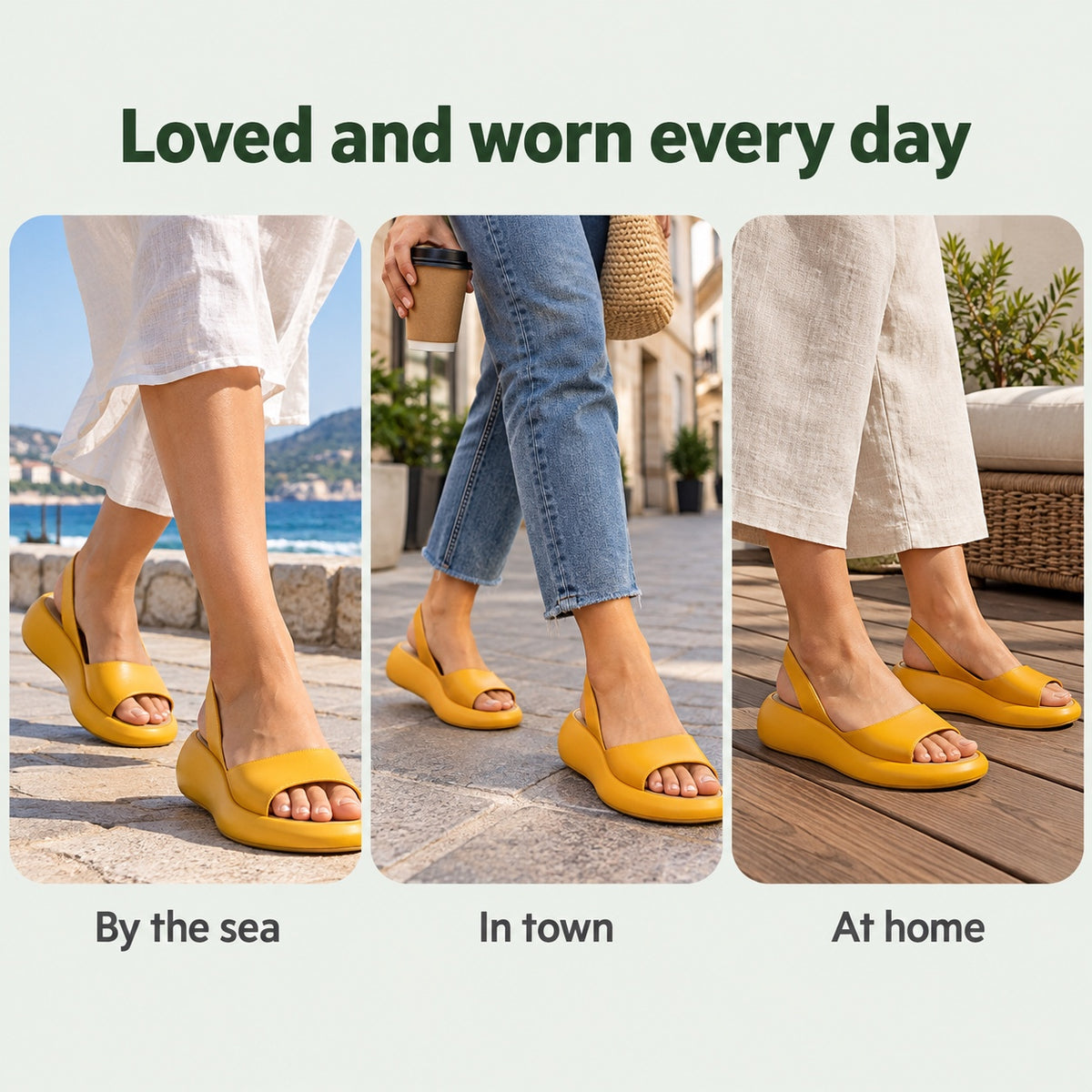 Faye – Women's Wide Toe Box Sandals, worn every day