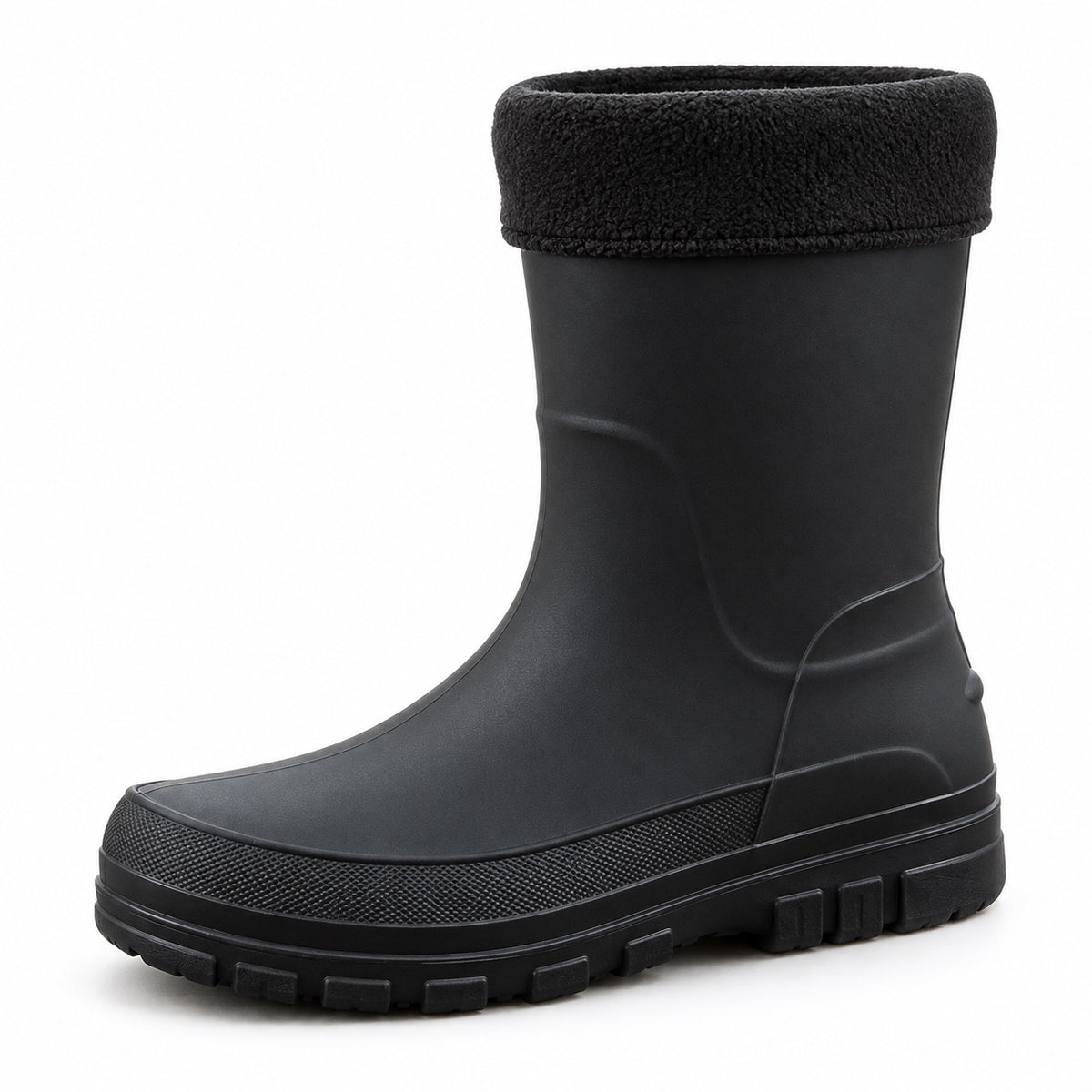 Felix – Men's Wide Calf Boots in Cotton Black