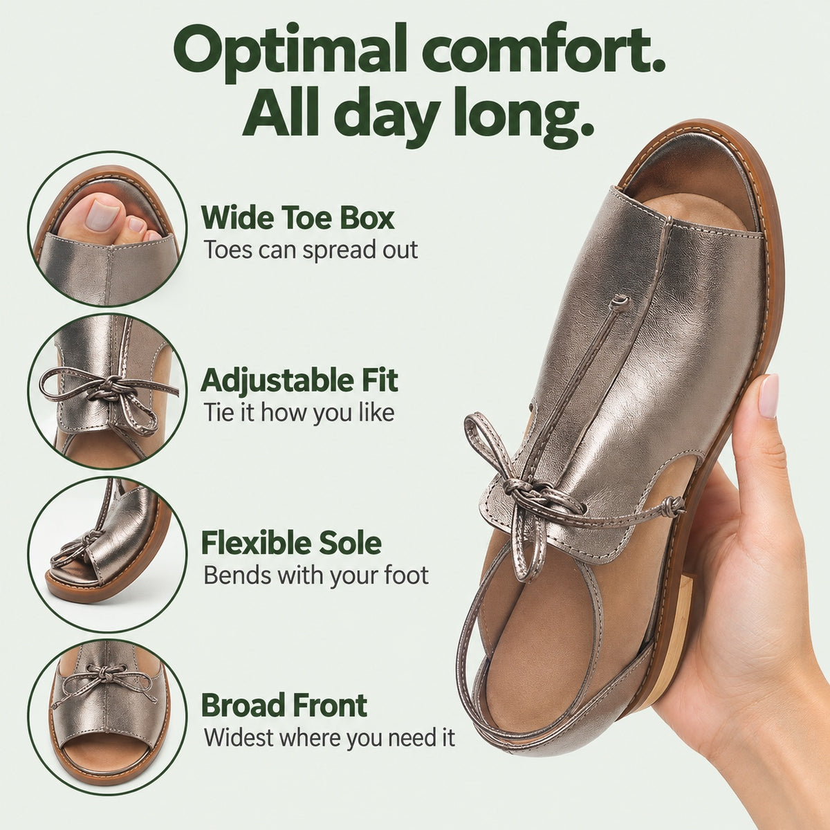 Ferguson – Unisex Wide Toe Box Sandals, features